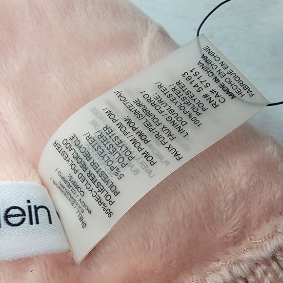 Calvin Klein Womens Pink Blush Pom Beanie Hat Faux Fur Winter Warm Outdoors main image 4